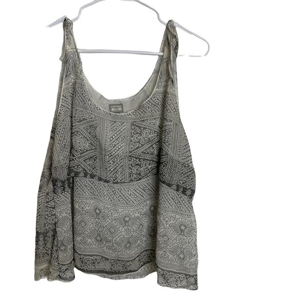 Converse One Star Layered Semi-Sheer Adjustable Tie Straps Grey & White Womens L - Picture 2 of 12